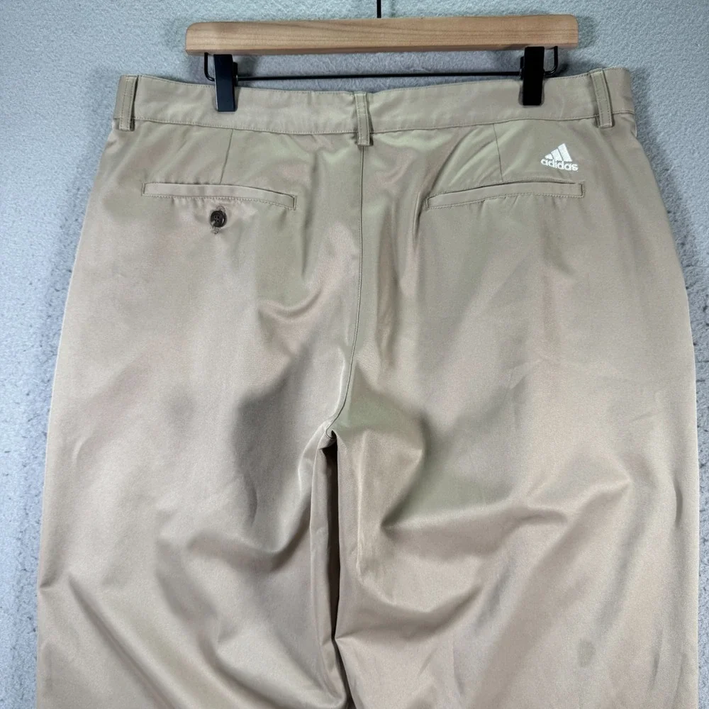 Adidas Climalite‎ Chino Pants Mens 35x34 Brown Straight Leg Golf Active Comfort